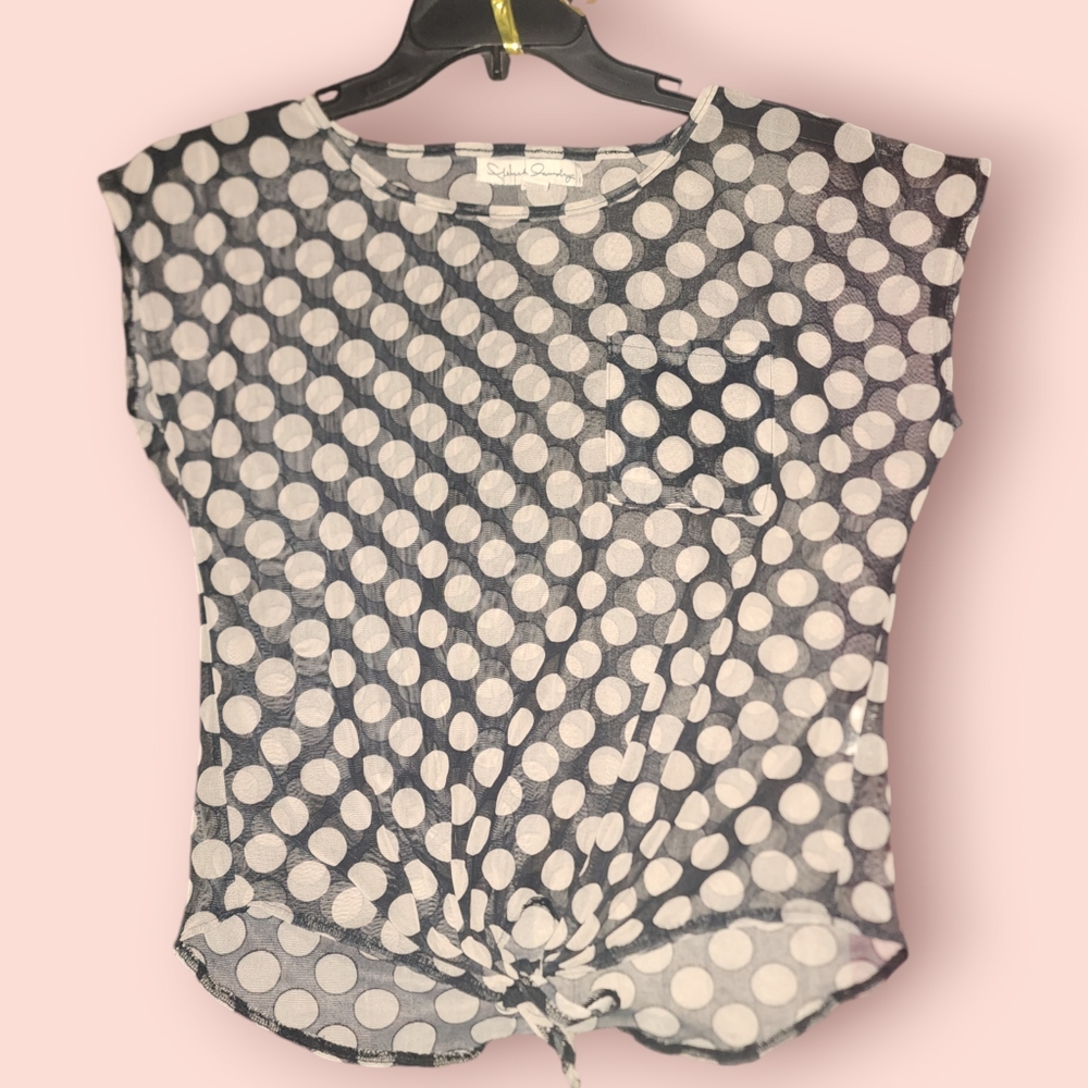^ French Laundry Polka Dot Sheer Blouse